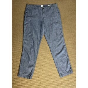 Gap‎ Girlfriend Khaki Chambray Woman's Pants Size 10 Blue 100% Cotton